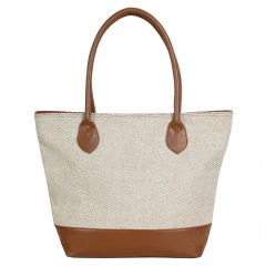 Reggel Women Basic Jute Tote Handbag