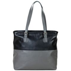 Black PU Leather Shopper Bag