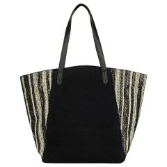 Lurex Cotton Black Tote Bag