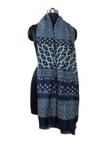 ArnNita Navy Blue & White Print Scarf