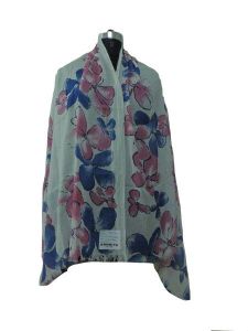 ArnNita White Flower Print Scarf