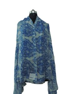 ArnNita Blue & White Flower Print Scarf