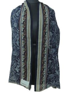 ArnNita Dark Blue Flower Print Scarf