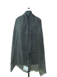 ArnNita White Print Dark Grey Scarf