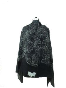 ArnNita White Print Black Scarf 