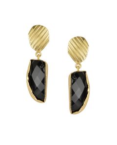  Black Onex Stone Golden Earrings 