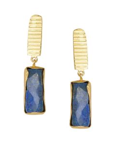 Lapis Stone Golden Earrings 