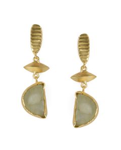 Golden Earrings with Perinite Stone