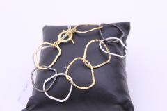 Gold Plated Brass Multi Ring Bracelet