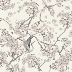 Beige Bird Flower Print Scarf