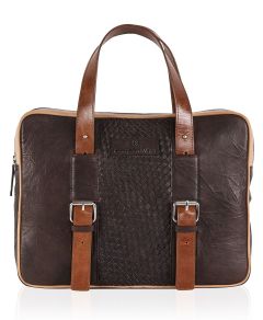 Crinckeled Brown Laptop Bag