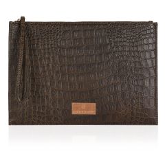 Croco Green Clutch