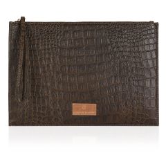 Croco Green Clutch