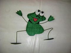 Hand Painted Frog With Stick