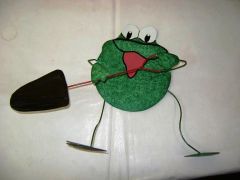 Frog With Stick Green