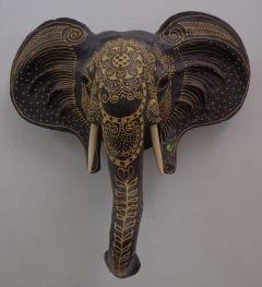 Wall Décor Painted Elephant Head 