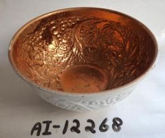 Copper Painted Fruit Serving Embossed Bowl 