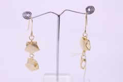 Gold Plated Peach Stone Brass Earring