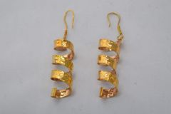 Gold Plated Curvey Brass Earring