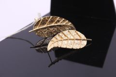 Golden Leaf Design Brass Earring