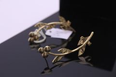 Golden  Plated Leaves Brass Earring