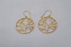 Gold Plated Round Brass Earring