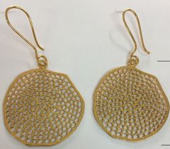Golden Circular Plated Brass Earring