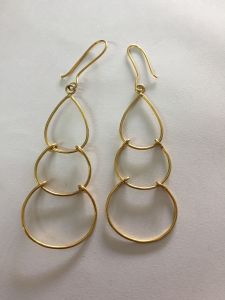 Gold Plated Multi Circle Brass Earring