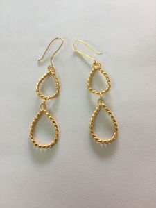 Gold Plated Brass Rope Design Earring 