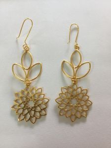 Golden Flower Design  Earring