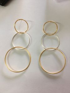 Silver Brass Mix Earring (Gold Plated)
