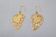 Gold Plated Leaf Design Brass Earring