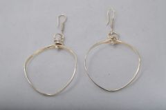 Oval Shape Silver Earring