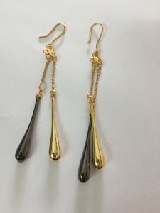 Gold Plated Black Brass Earring
