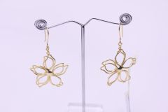 Gold Plated Flower Design Brass Earring