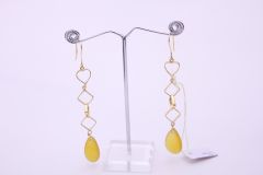 Gold Plated Brass Yellow Earring