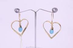 Gold Plated Heart Shape Brass Earring