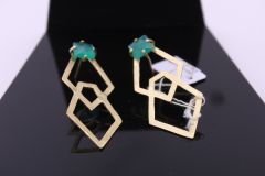 Gold Plated Triangle Shape Brass Earring