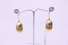 Gold Plated White Stone Brass Earring