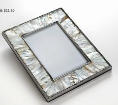 Horizon Collections Silver White Small Metal Photo Frame