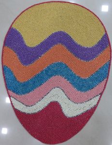 Multi Colour Egg Shape Beaded Placemat