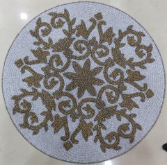 Gold & White Beaded Placemat