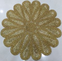 Golden Flower Beaded Placemat