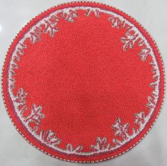 Red Placemat With White Border