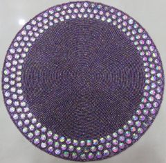 Purple Placemat With Large Bead Border