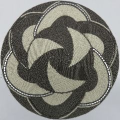 Grey Ivory Designed Beaded Placemat
