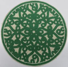 Green And White Beaded Placemat