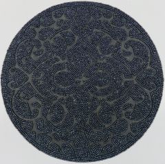 Dark Grey Flower Design Placemat