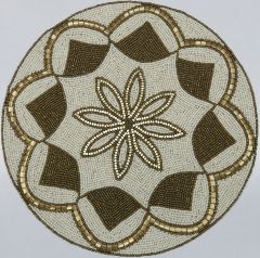 Flower Design Beaded & Satin Placemat