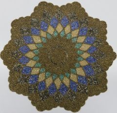 Golden Beaded Flower Placemat